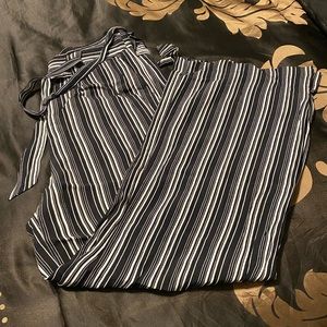 EXPRESS Striped Wide Leg Trousers